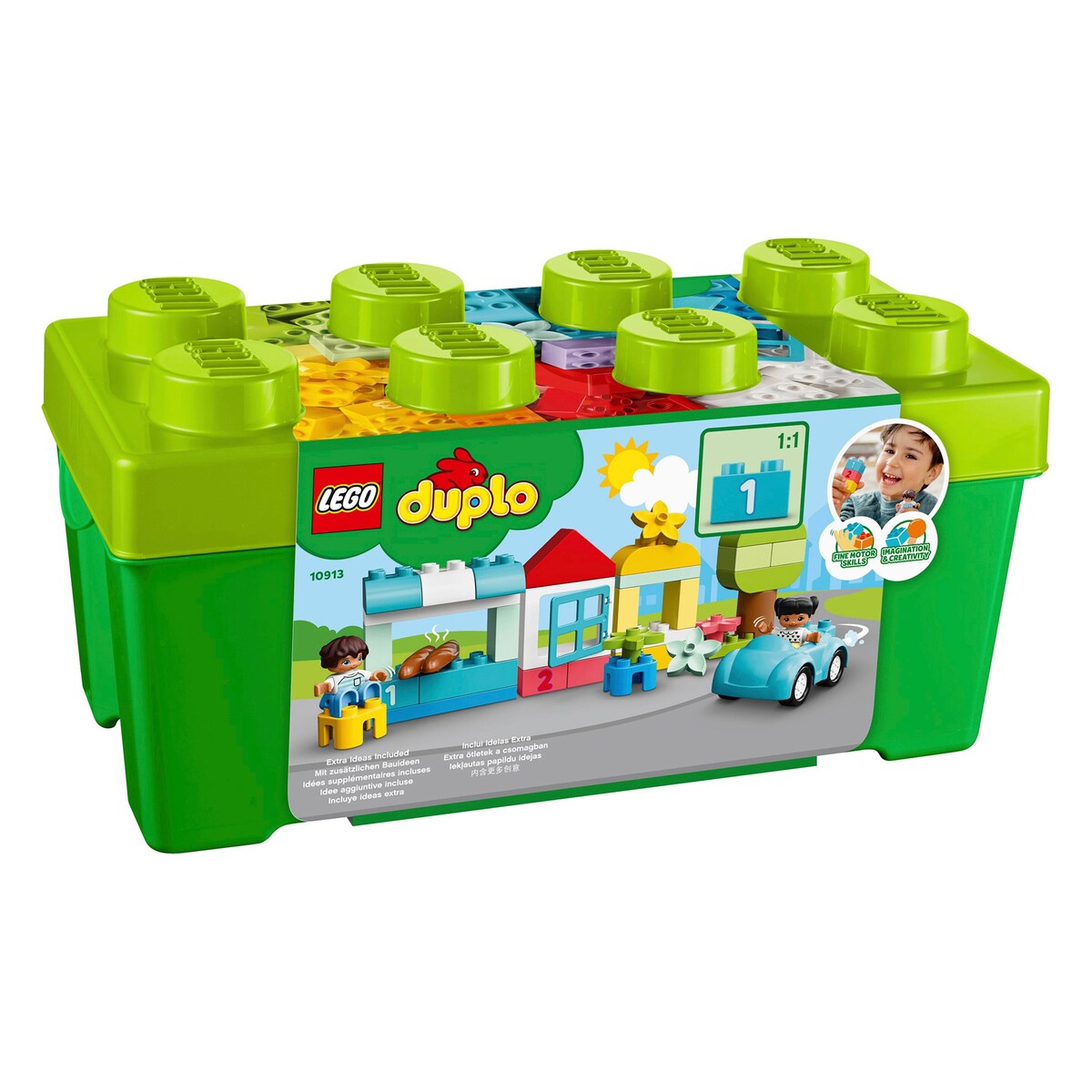 Nærbilde av figurer og klosser i Klossboks 65 deler fra 18 mnd LEGO DUPLO