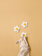 Knaggset 3-pack blomst hvit FSC-tre bakside