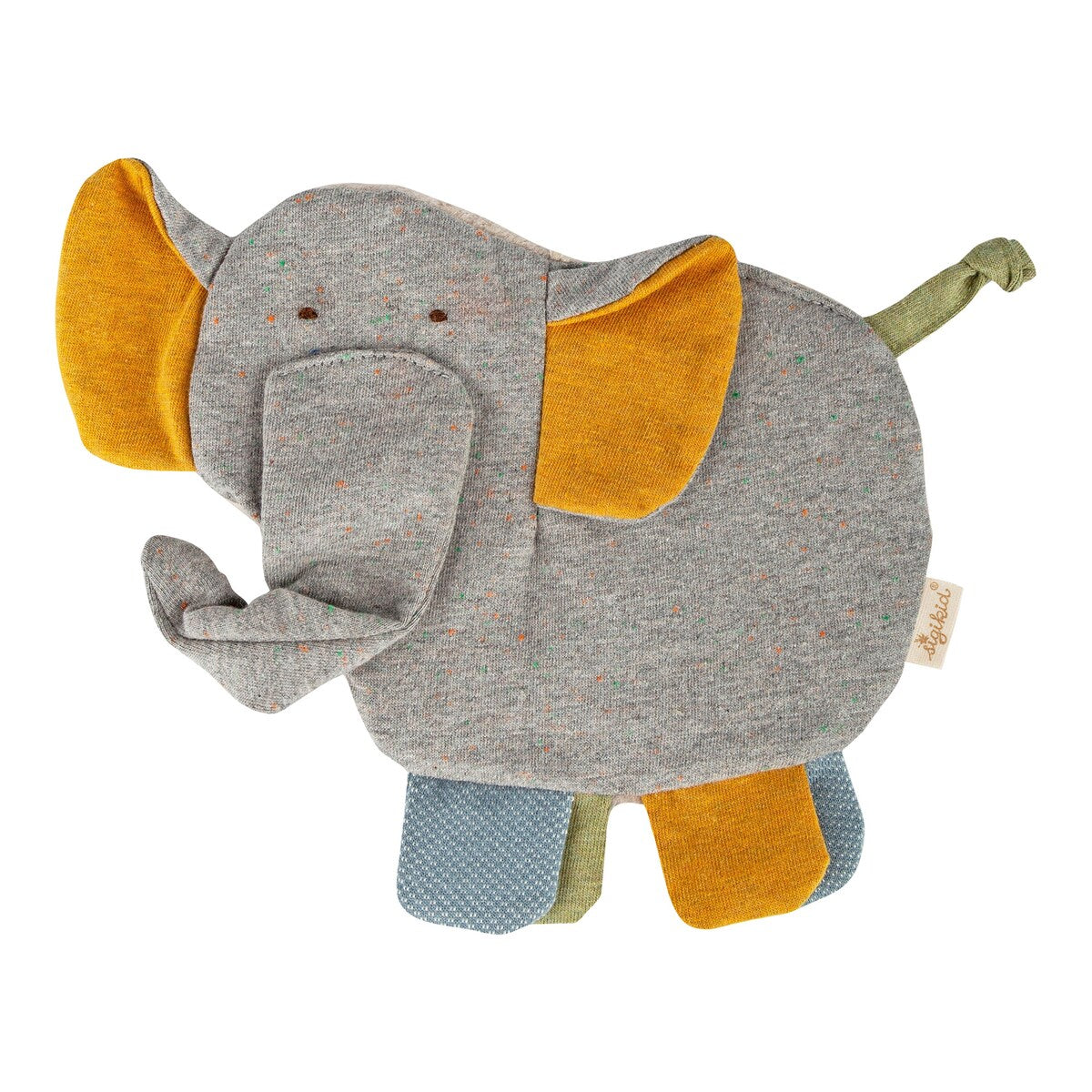 Knitreklut elefant Tiny Tissues fra 3 mnd forfra