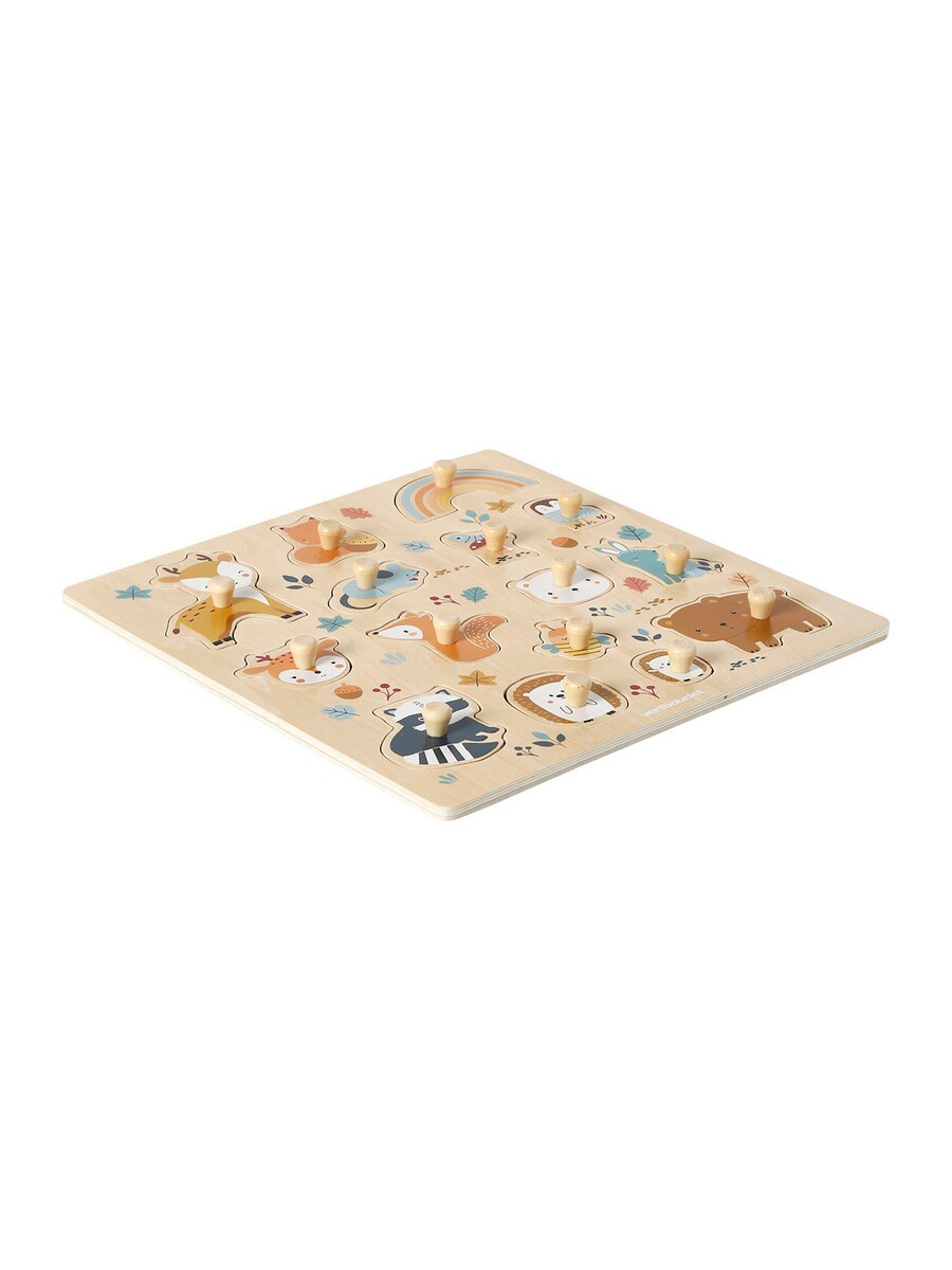 Knottepuslespill Skogvenner i tre FSC® 30x30 cm forfra