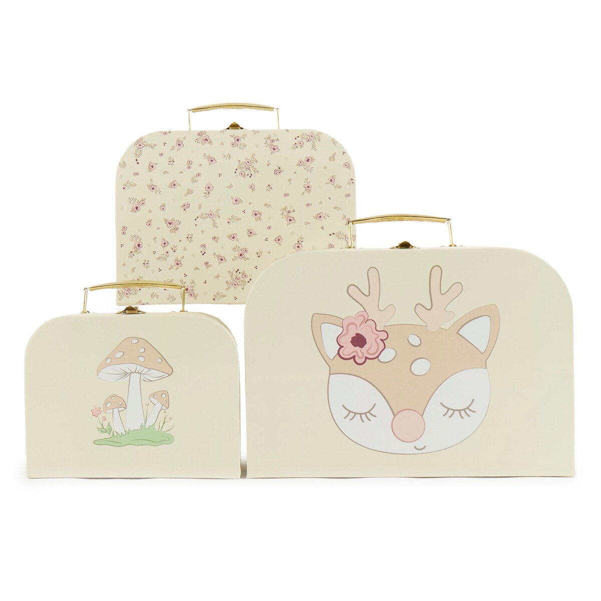 Koffersett 3-deler Ella Vintage Flowers forfra