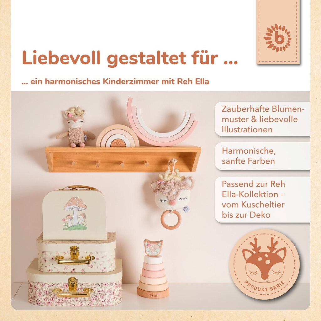 Montert Koffersett 3-deler Ella Vintage Flowers med håndtak