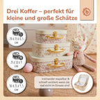 Koffersett 3-deler Ella Vintage Flowers stablet