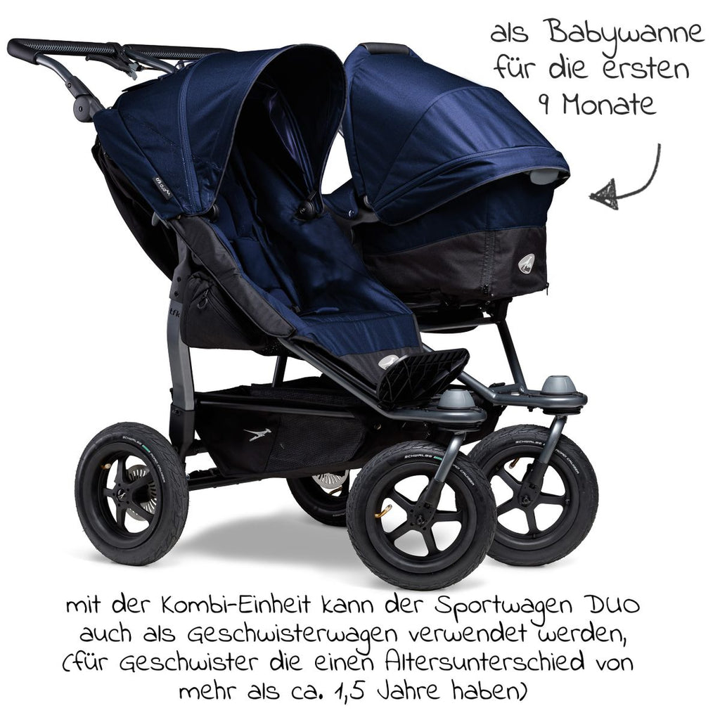 Kombienhet 1 x bærebag og sete til Duo, marine - TFK bakside