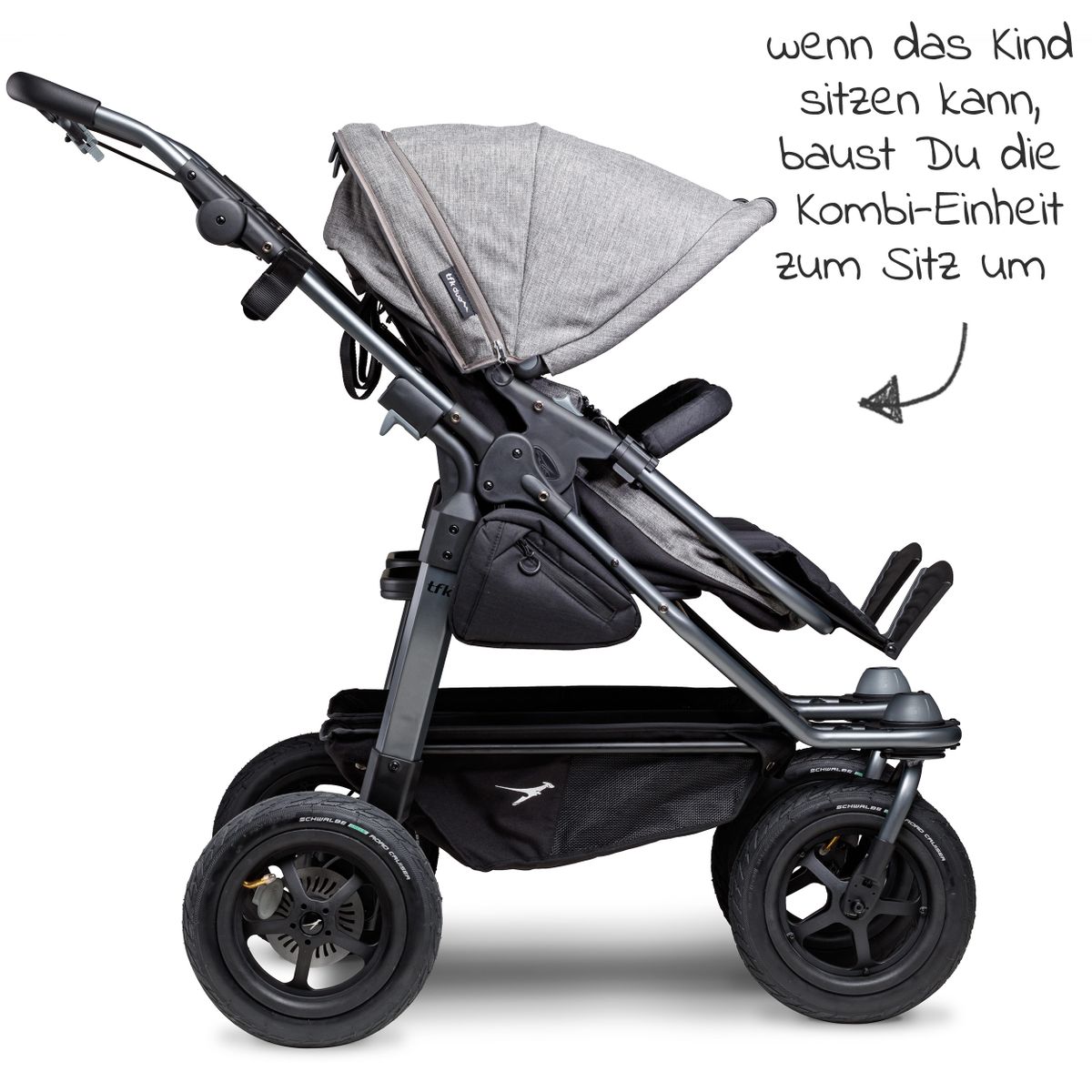 Detalj av Kombienhet bærebag og sete til Duo, grå