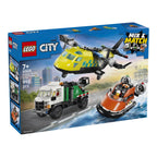 Kombinasjonssett med fly, servicekjøretøy og luftputebåt 60505 - LEGO City forfra