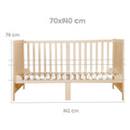 Justerbar høyde på Kombiseng 70x140 cm med madrass Easy Sleep