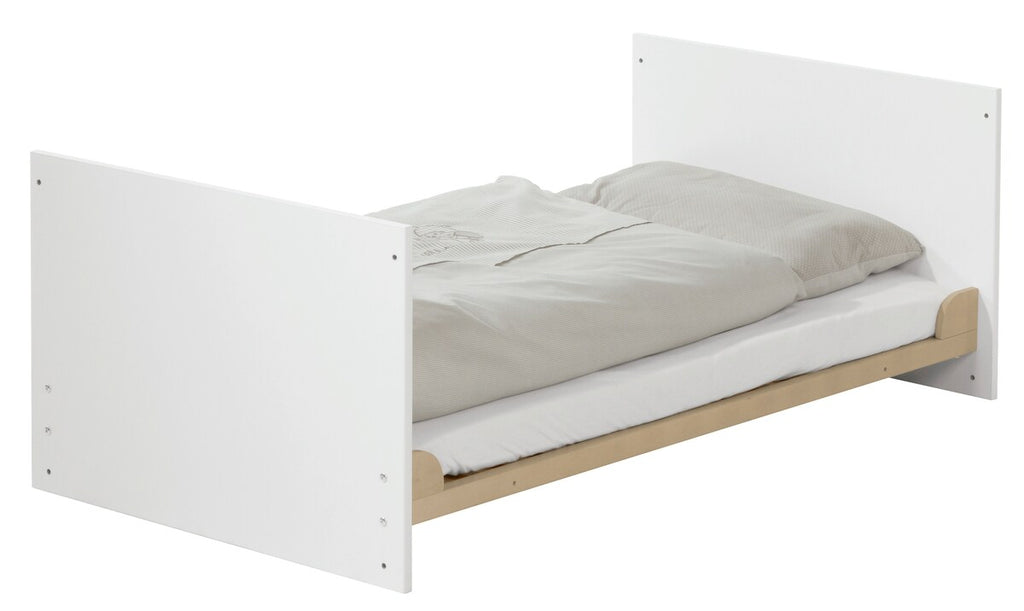 Nærbilde av tremateriale på Kombiseng Gabriella 70x140 cm 3 høydejusteringer