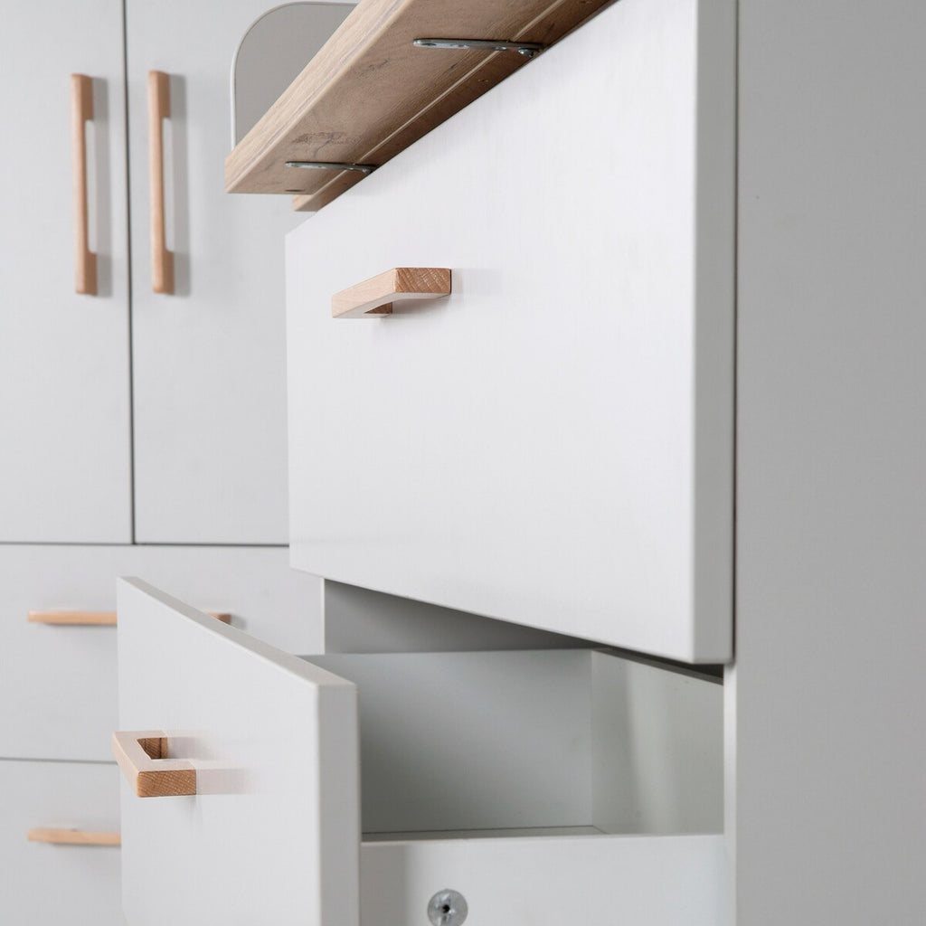Kombiseng Lea 70 x 140 cm i beige-grå med avtakbare slupstenger