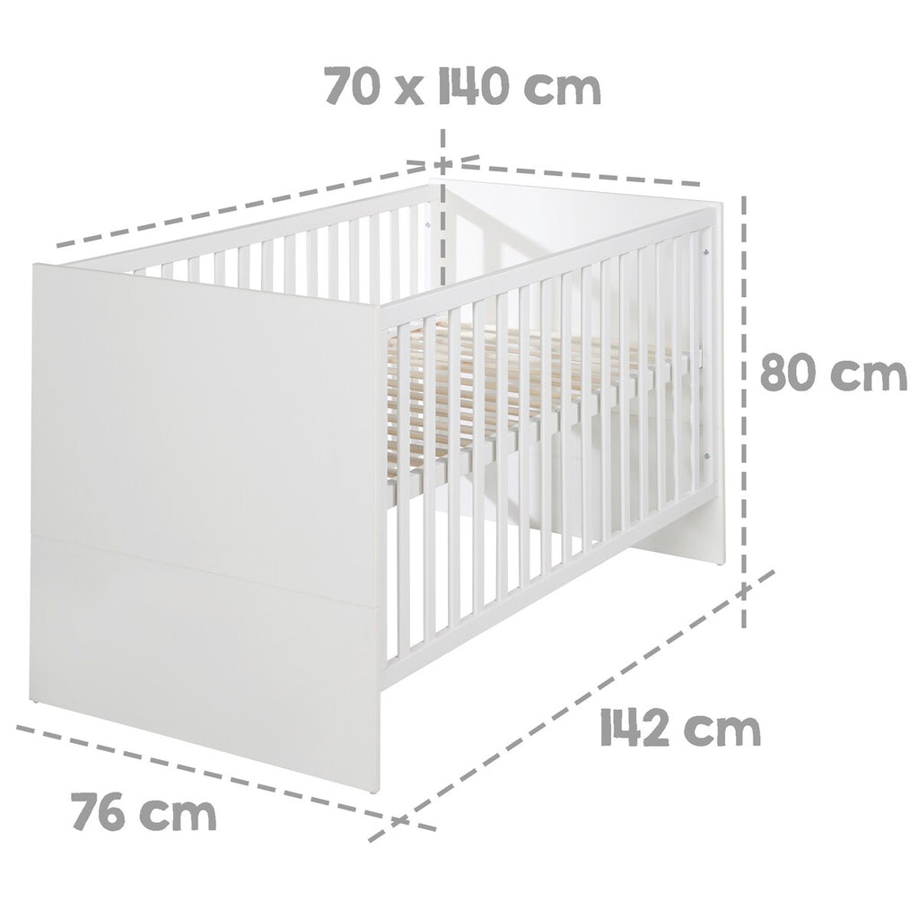 Justerbar høyde på Kombiseng Lilo 70 x 140 cm i hvit - roba