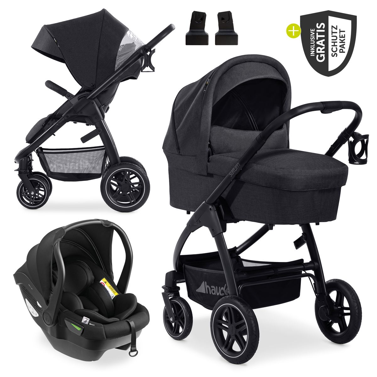 Kombivogn 3-i-1 Saturn R Trio med i-Size babystol forfra
