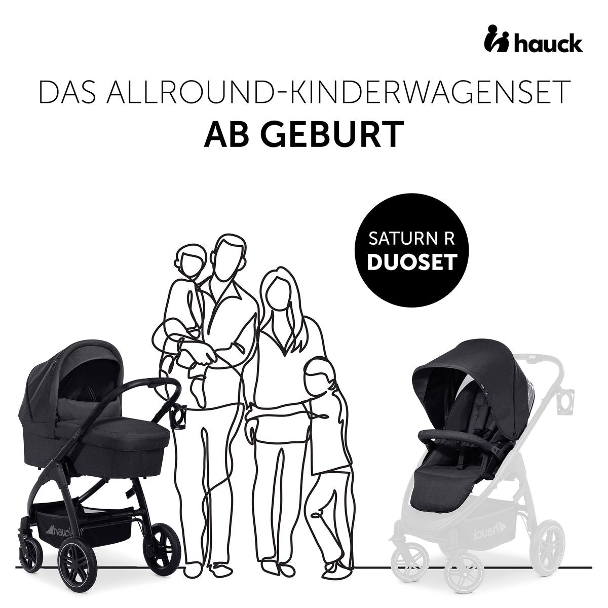 Kombivogn 3-i-1 Saturn R Trio med i-Size babystol montert