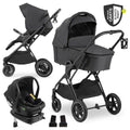 Kombivogn 4-i-1 Vision X Trio med i-Size babystol svart forfra