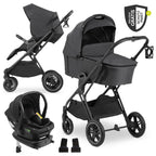Kombivogn 4-i-1 Vision X Trio med i-Size babystol svart forfra
