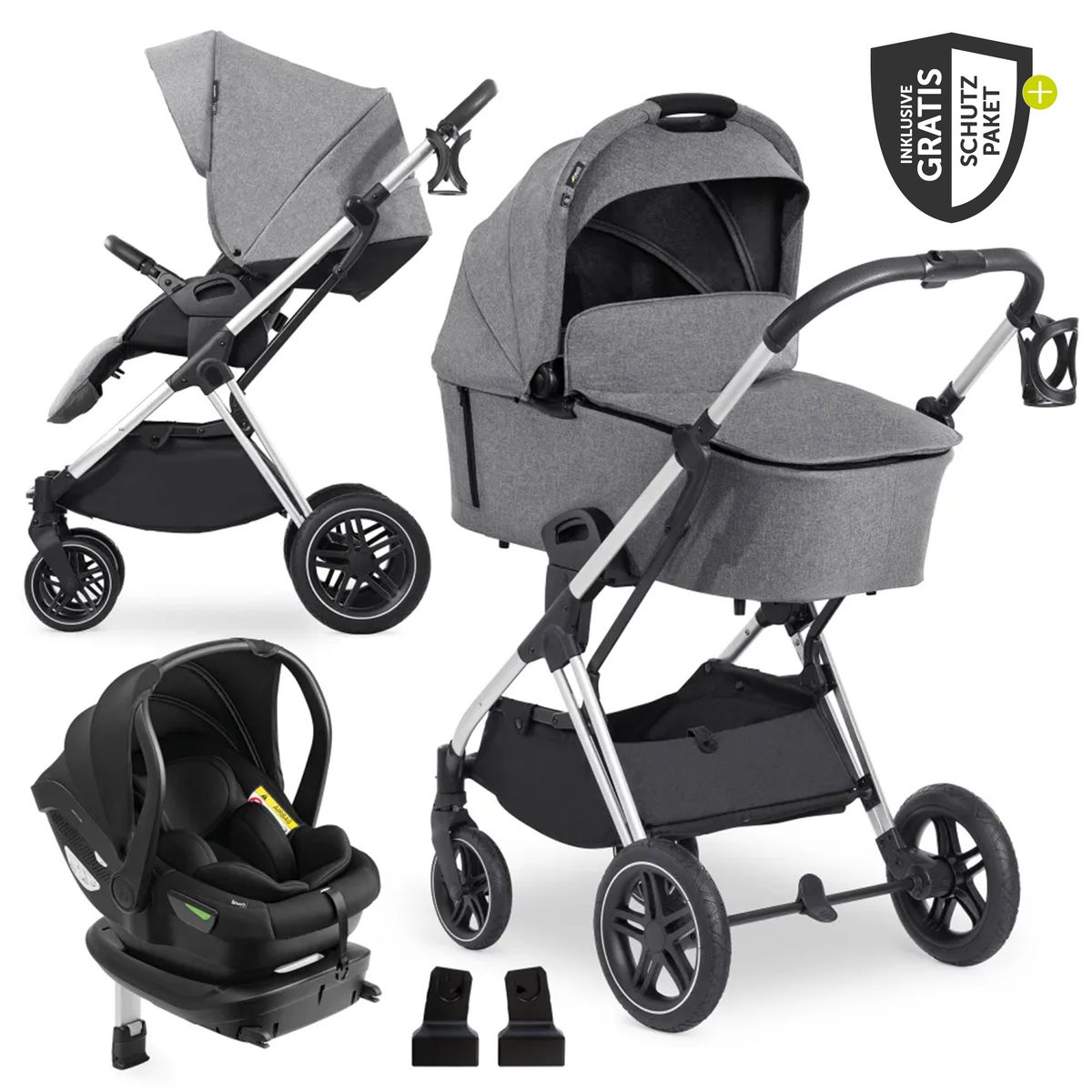 Kombivogn 4-i-1 Vision X Trio med i-Size babystol forfra
