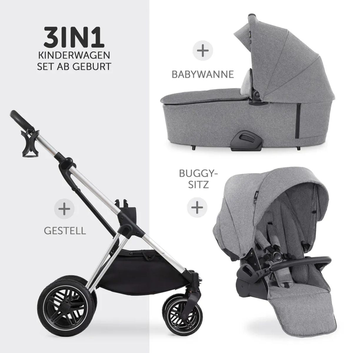 Kombivogn 4-i-1 Vision X Trio med i-Size babystol bakside