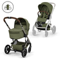 Kombivogn Balios S Lux med Fold Cot forfra i Moss Green