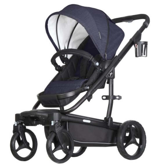 Kombivogn Blade Sport Ebony med flat-fold teknologi forfra