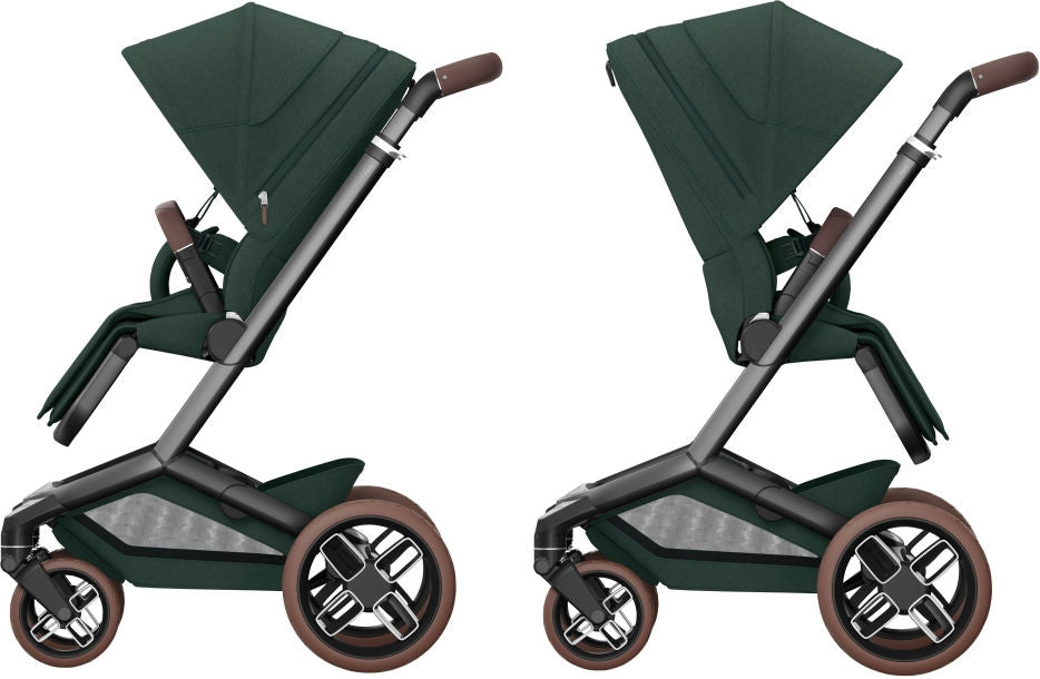 Uttrekkbart solskjerm på Kombivogn Fame Twillic Green inkl. babybag