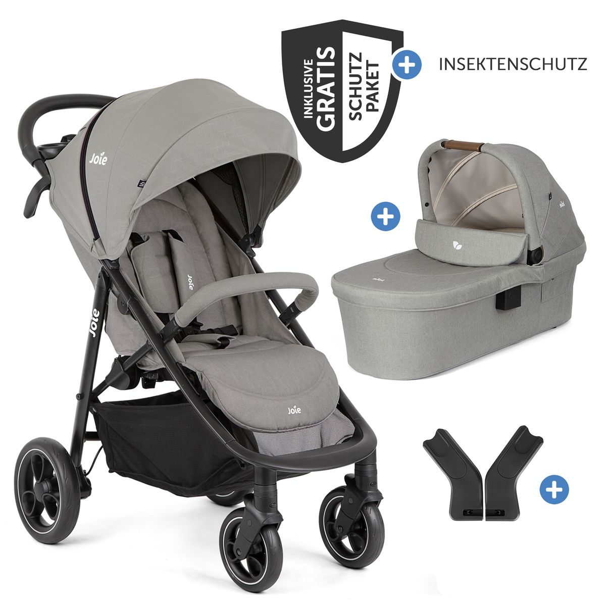 Kombivogn Litetrax 2-i-1 sett med bærebag Ramble XL forfra