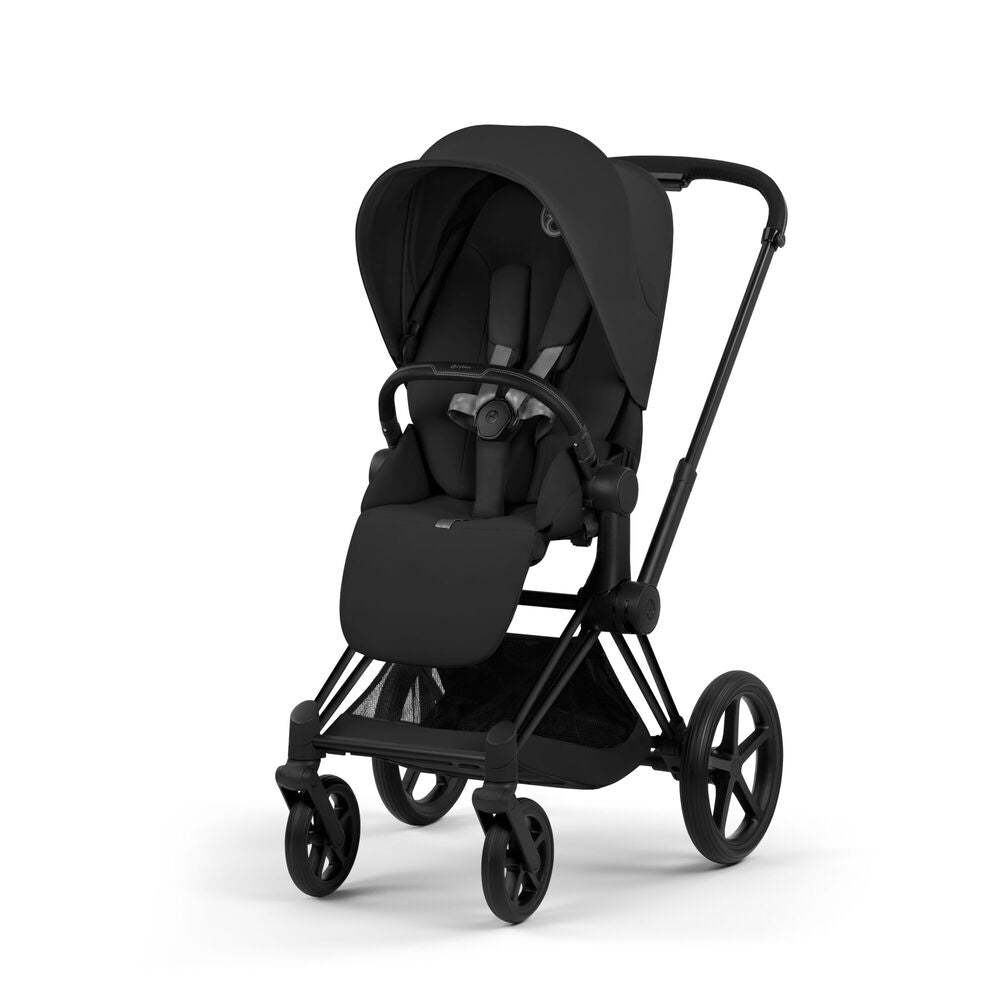 Montert Kombivogn Priam 5 Comfort Matt Black med babybag Sepia Black