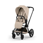 Detalj av setet på Kombivogn Priam 5 Comfort Matt Black med babybag Cozy Beige