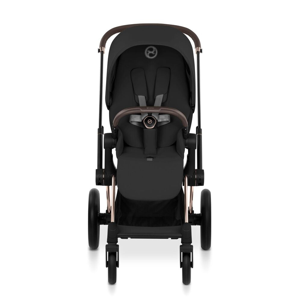 Kombivogn Priam 5 Comfort Rosegold med babybag Sepia Black bakside