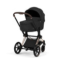 Kombivogn Priam 5 Comfort Rosegold med babybag Sepia Black forfra