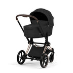 Kombivogn Priam 5 Comfort Rosegold med babybag Sepia Black forfra