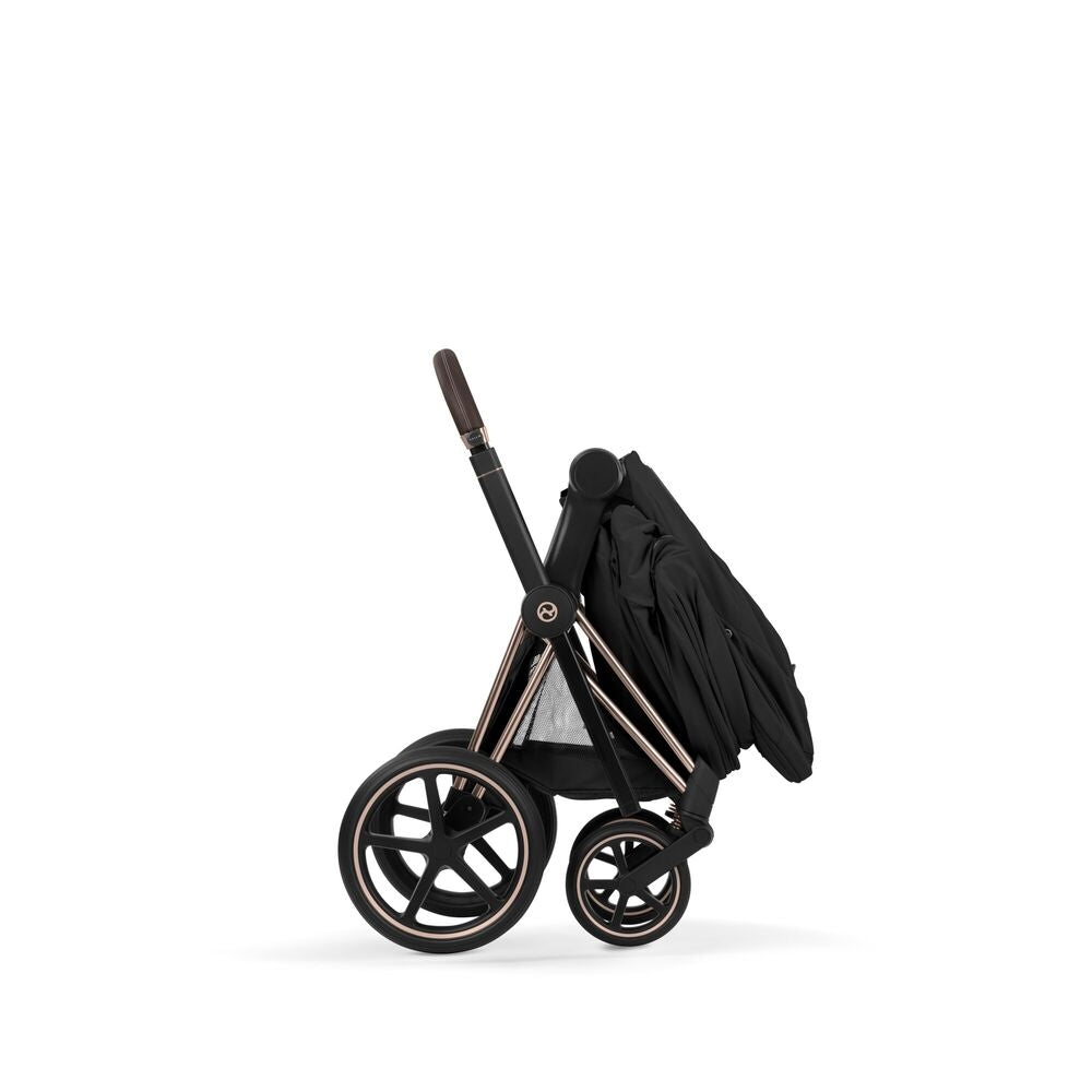 Solskjerm på Kombivogn Priam 5 Comfort Rosegold med babybag Sepia Black