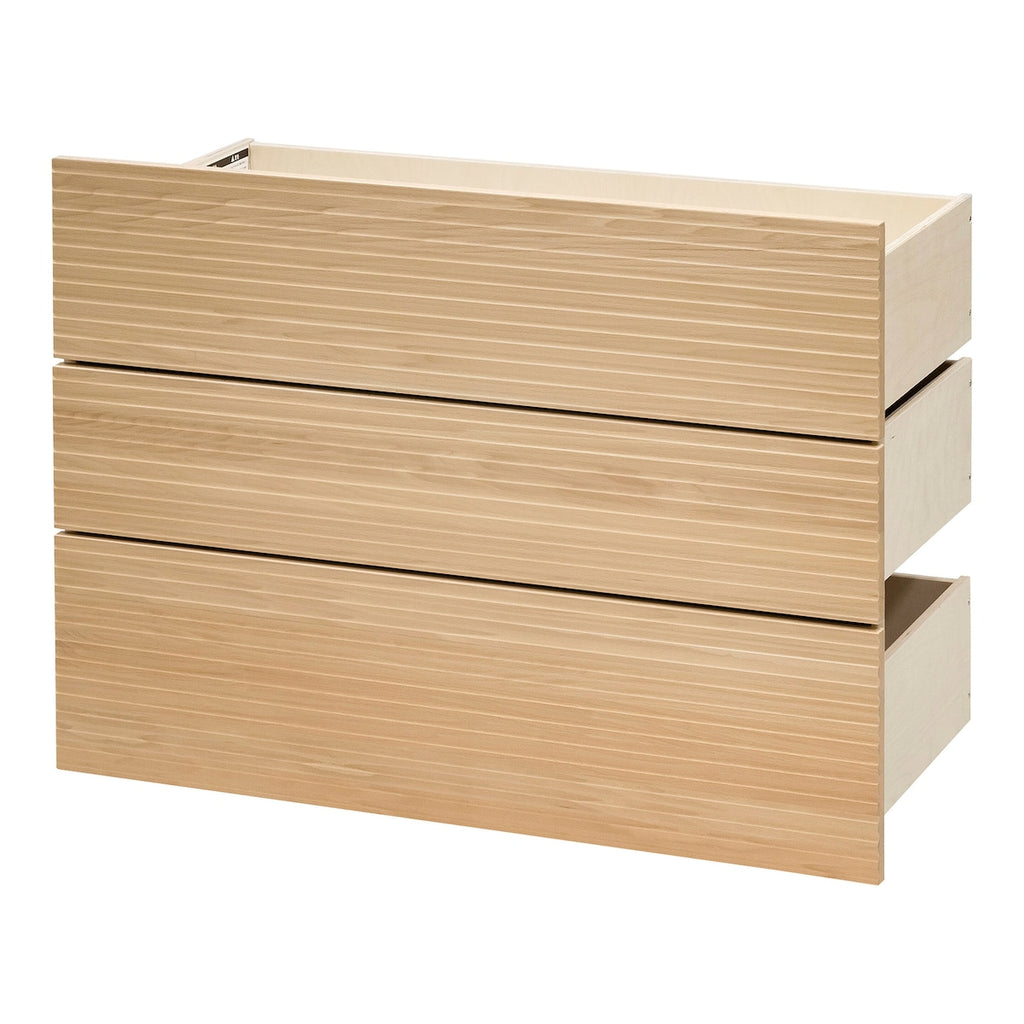 Kommode med 3 skuffer i bøk 88x53,7 cm nærbilde av treverk
