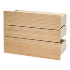 Kommode med 3 skuffer i bøk 88x53,7 cm nærbilde av treverk