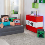 Detalj av LED-belysning på Kommode med 3 skuffer og LED-belysning Minecraft