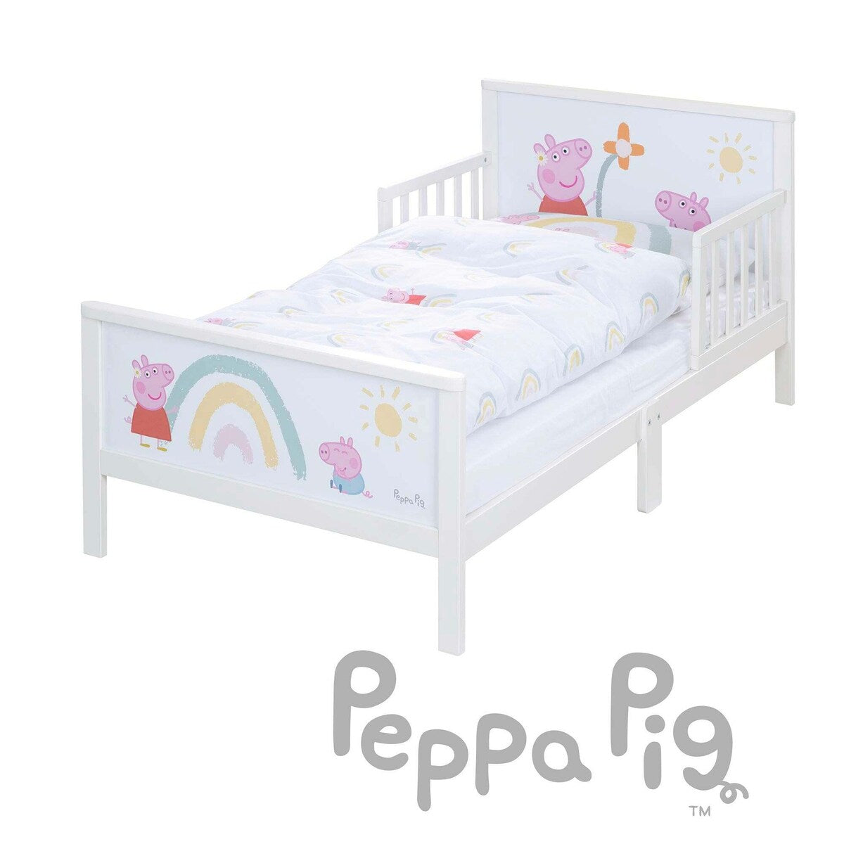 Komplett barneseng 70x140 cm Peppa Pig med tekstiler forfra