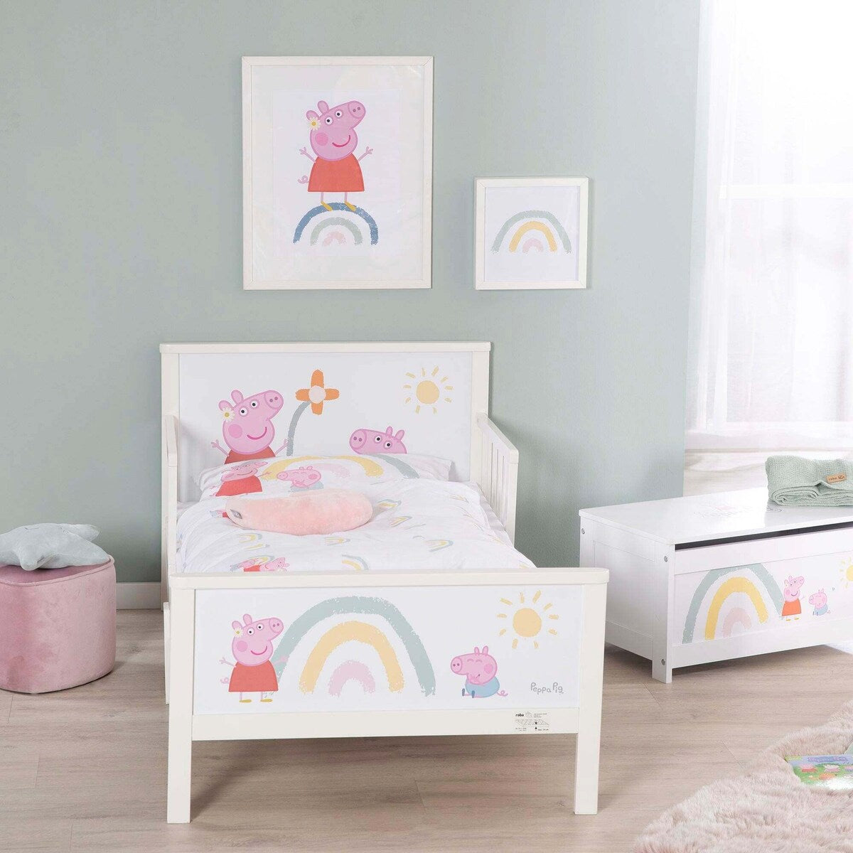 Peppa Pig sengetøy på Komplett barneseng 70x140 cm Peppa Pig med tekstiler