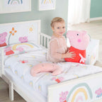 Monteringsdetaljer på Komplett barneseng 70x140 cm Peppa Pig med tekstiler