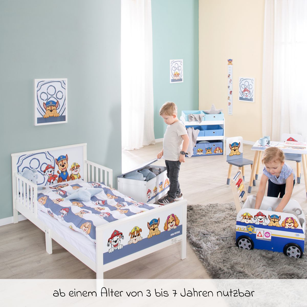 komplett barneseng med sengebunn og sengetoy paw patrol roba bakside
