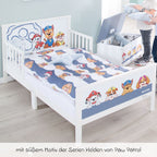 komplett barneseng med sengebunn og sengetoy paw patrol roba nærbilde av paw patrol motiv