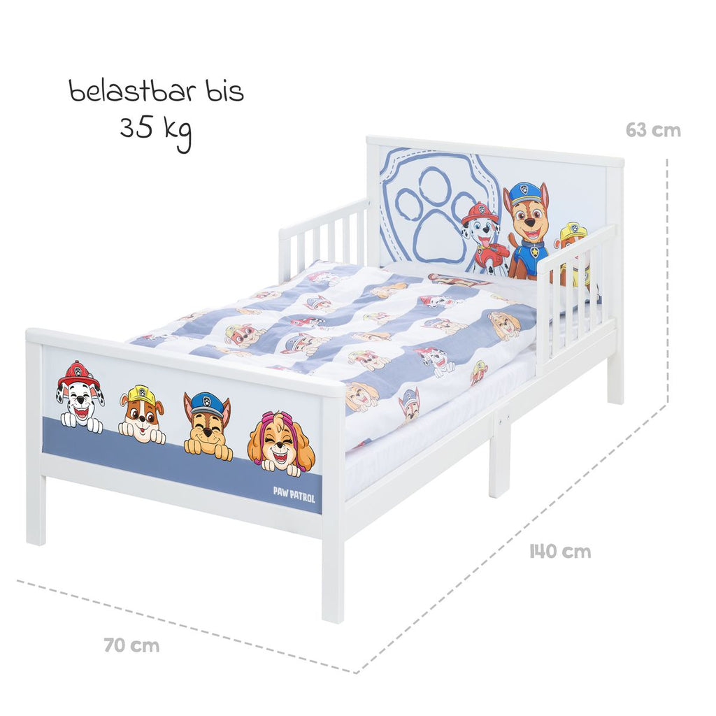 komplett barneseng med sengebunn og sengetoy paw patrol roba sengetoy detalj
