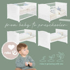 Montert Komplett sprinkelseng 70x140 cm Woodland Buddies med sengehimmel