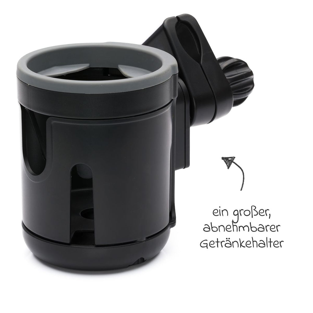 Koppholder Duo til to flasker, 360° dreibar, svart bakside