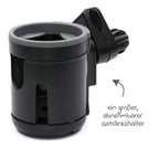 Koppholder Duo til to flasker, 360° dreibar, svart bakside