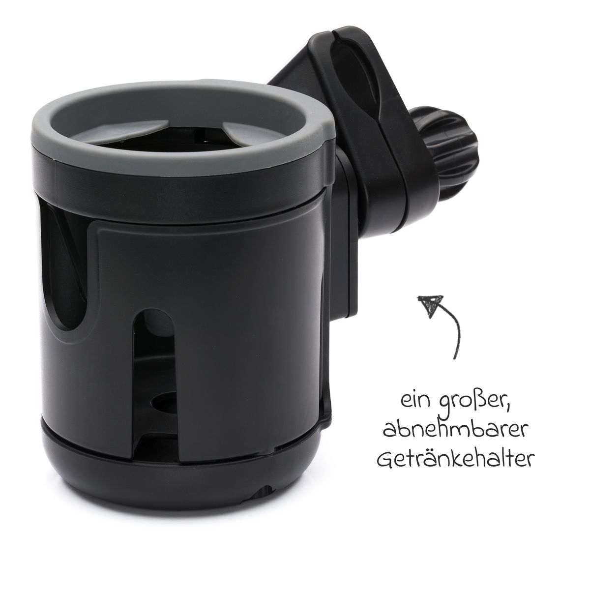 Koppholder Duo til to flasker, 360° dreibar, svart bakside