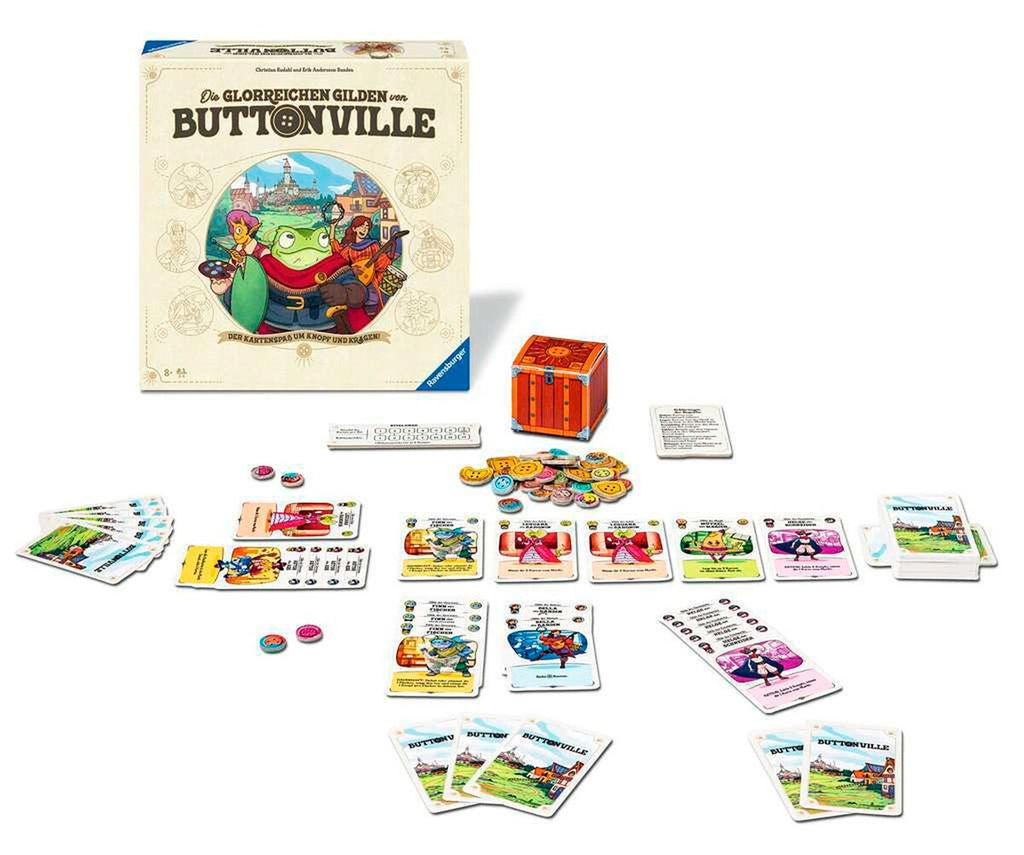 Detalj Kortspill Die glorreichen Gilden von Buttonville 2-4 spillere med kort og knapper