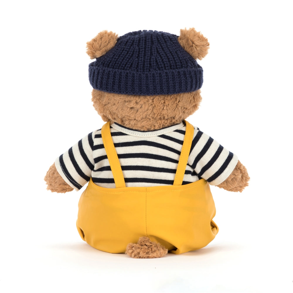 Detalj av Kosebamse Bartholomew Bear sjømannsantrekk
