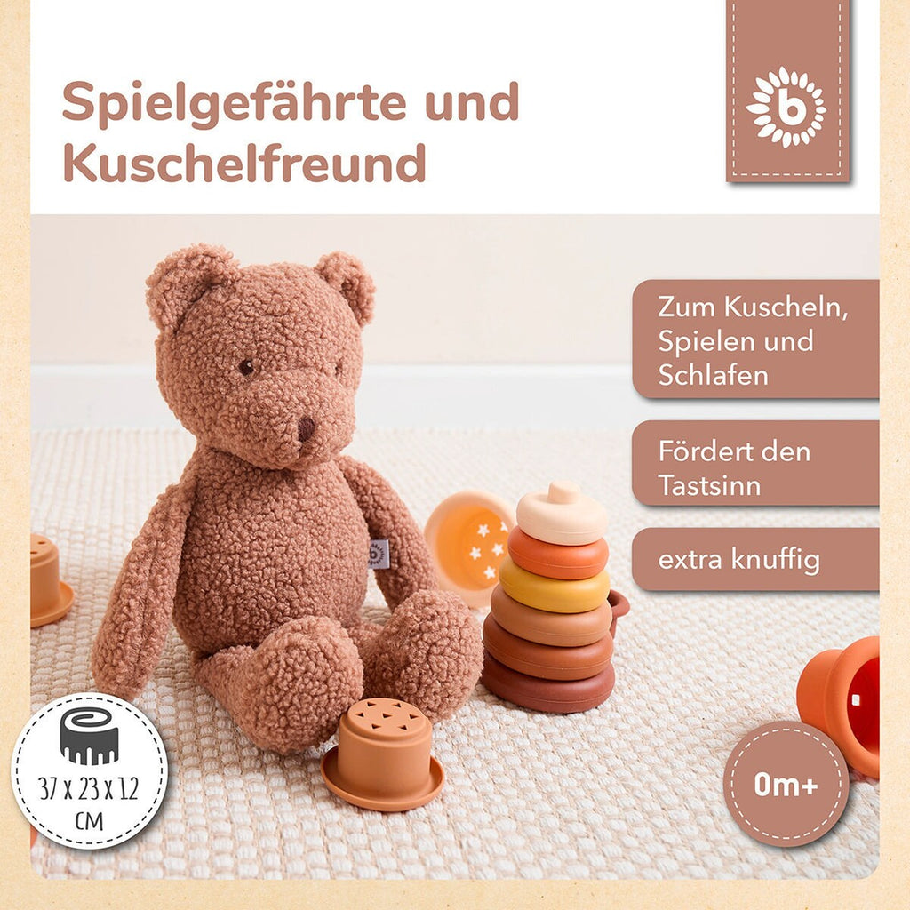 Kosebamse bjørn Mika bouclé polyester logo Bieco