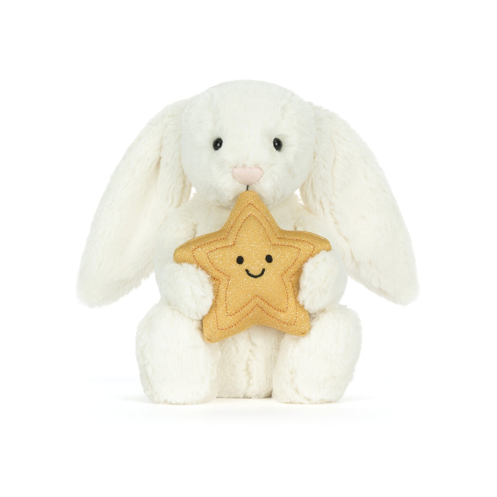 Kosebamse kanin med gullstjerne Jellycat forfra