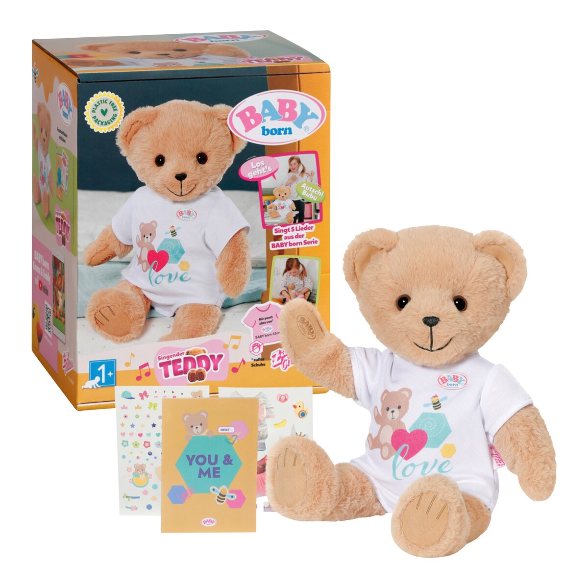 Kosebamse med sang og 5 melodier fra 12 mnd forfra