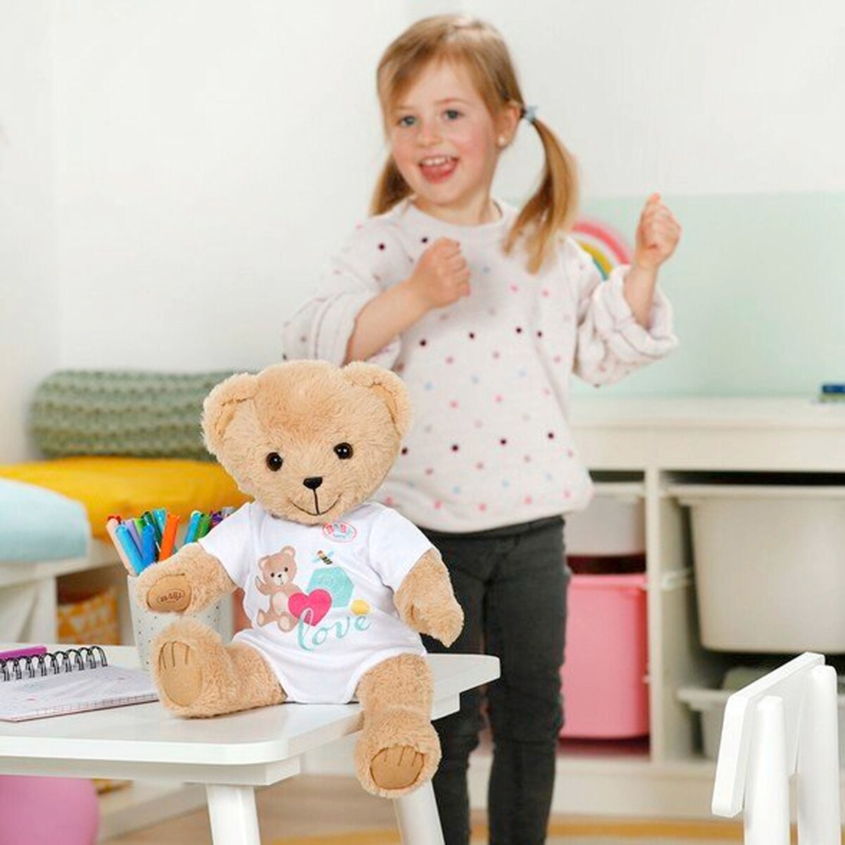 Kosebamse med sang og 5 melodier fra 12 mnd detalj av lydmodul
