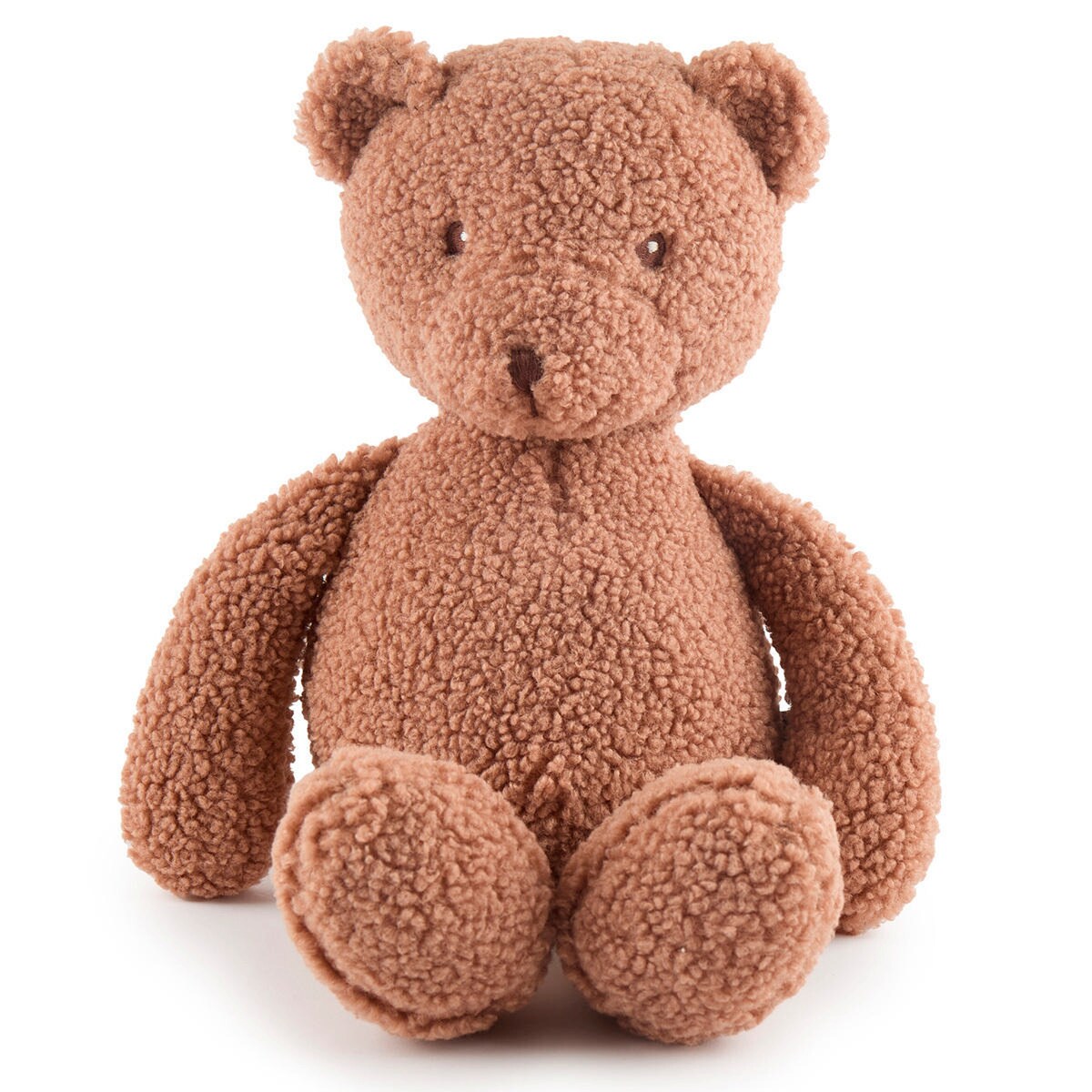 Kosebamse Mika XL i bouclé forfra i varm pralinefarge